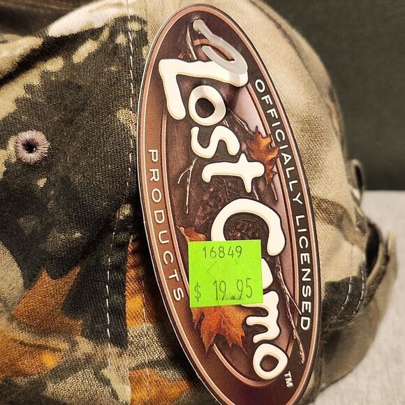 Mathews Solocam Faux leather look camo with rust Velcroback Hat - New - Picture 5 of 10